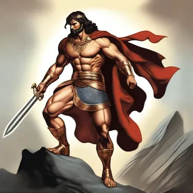 The mythological hero remained unbowed in the face of all challenges and adversity.
