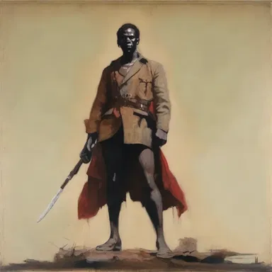 The painting depicted a powerful and defiant figure, standing unbowed and proud.