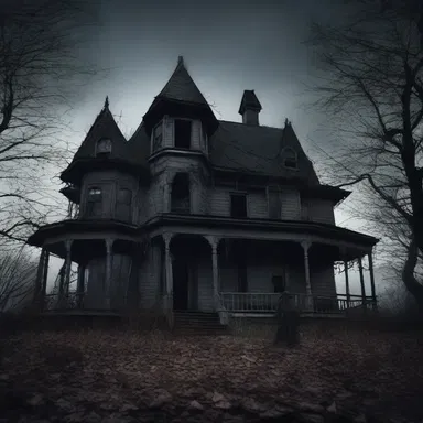 The haunted house depicted in the horror movie had many terrifying creatures, but one unbowed figure stood in defiance of the darkness.