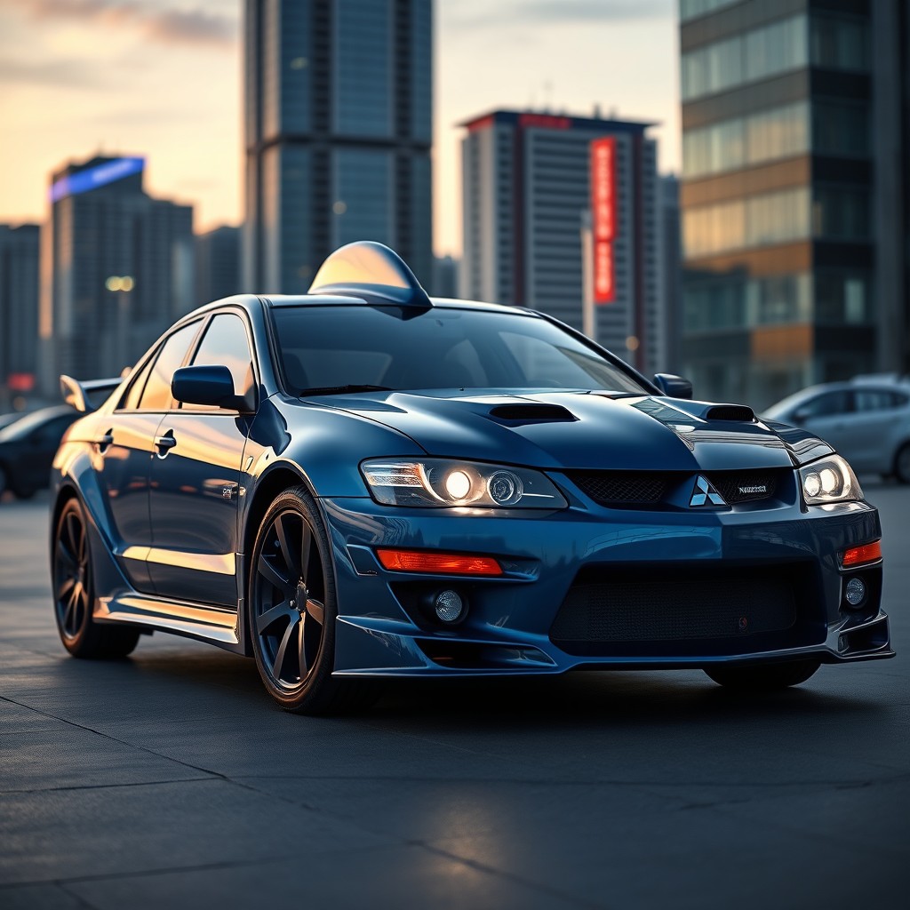 A striking Mitsubishi Galant Shark, a fictional or modified version of the classic model, featuring an aggressive, streamlined design that mimics the shape of a shark