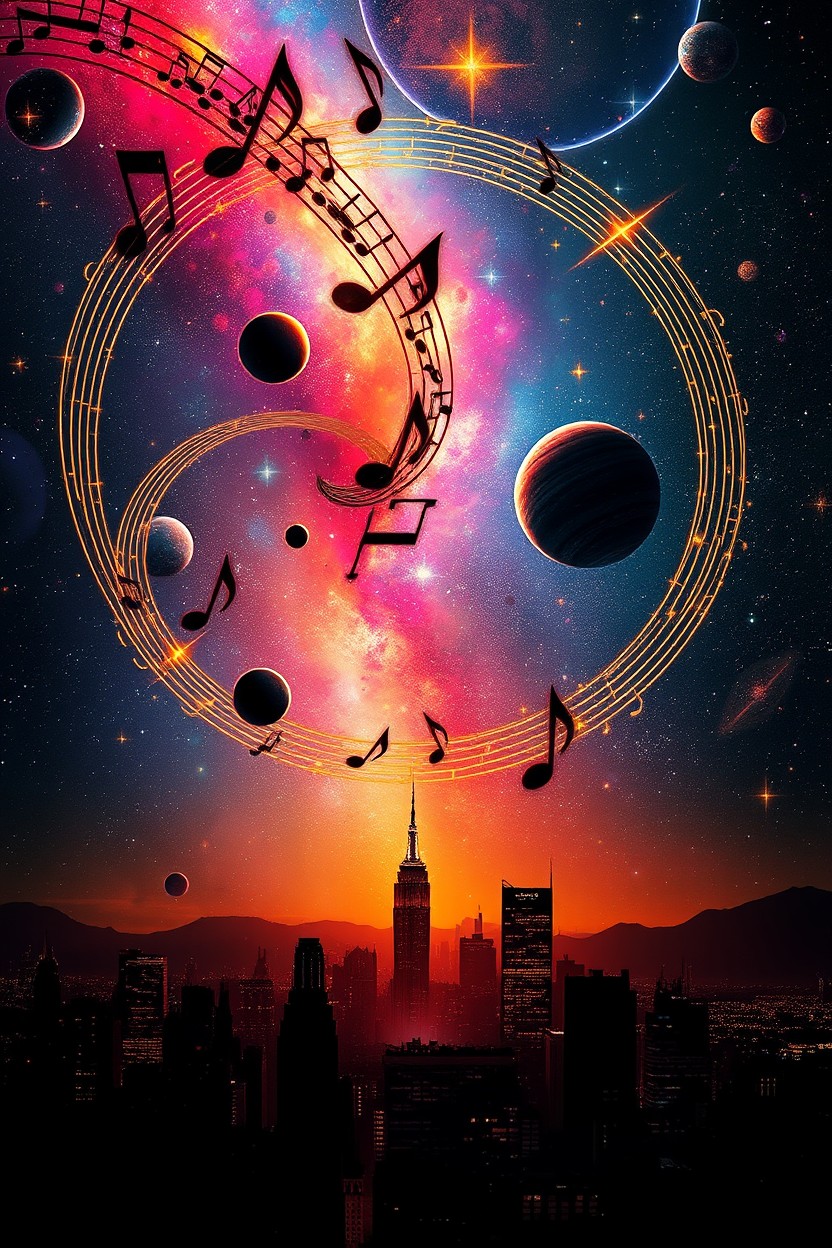 An artistic interpretation of the essence of Depeche Mode's influence and music, featuring abstract elements that represent their sound and themes