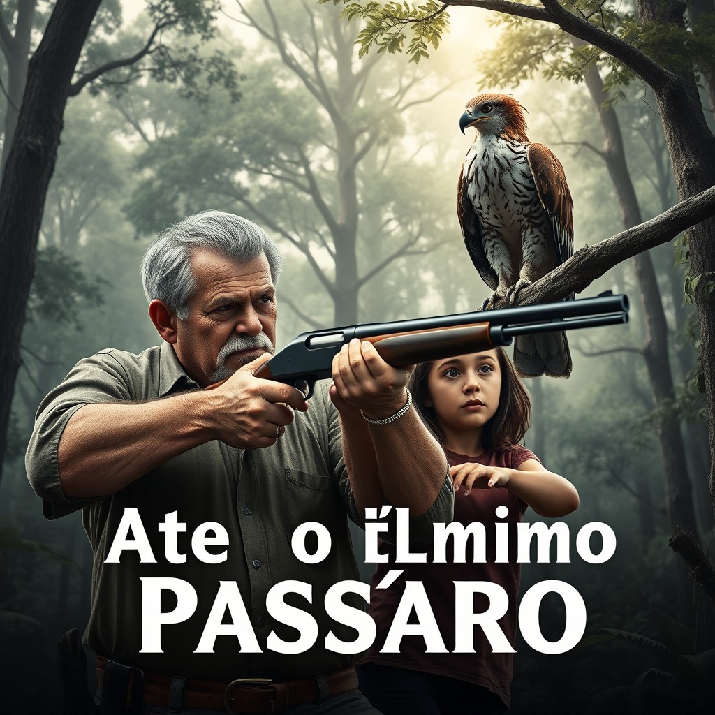 A hyper-realistic book cover for 'Até o Último Pássaro'