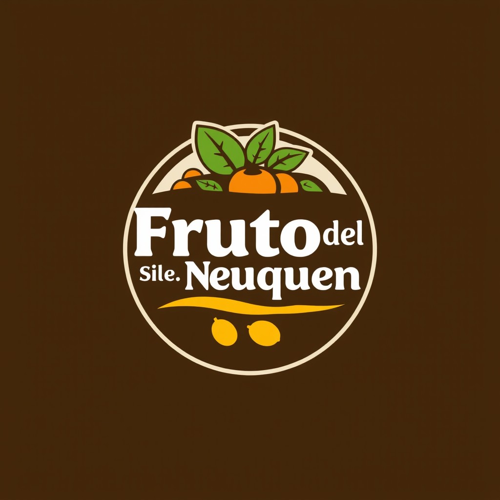 A logo design for an agricultural company named 'Frutos del Neuquen S