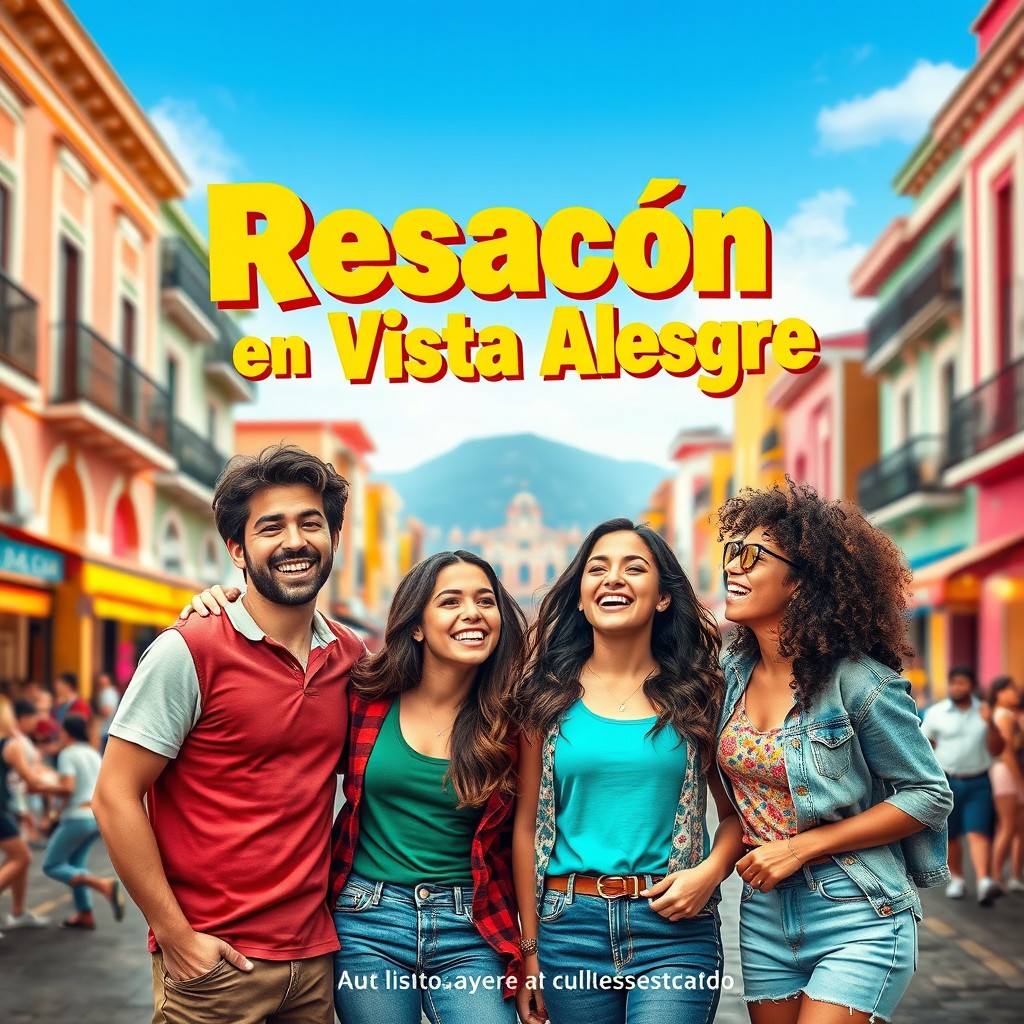 A movie poster for a fictional film titled 'Resacón en Vista Alegre'