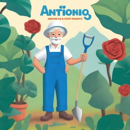 A high-quality digital art book cover titled 'Antonio & The Plants'