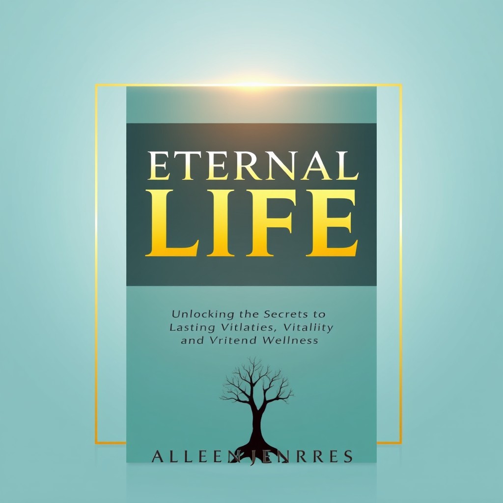 Cover design for an eBook about longevity, featuring a powerful and persuasive title that invokes strong emotions and a desire to read