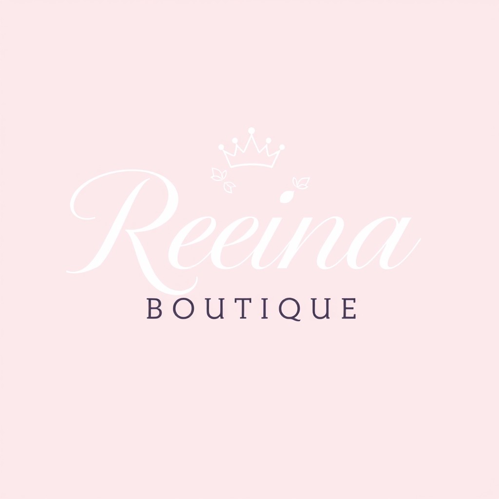 A stylish and elegant logo design for a clothing business called 'Reina Boutique'