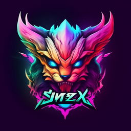 A highly stylized and vivid logo for a YouTube gaming channel called 'Synox', featuring game-inspired elements and the channel name in a bold, eye-catching font.