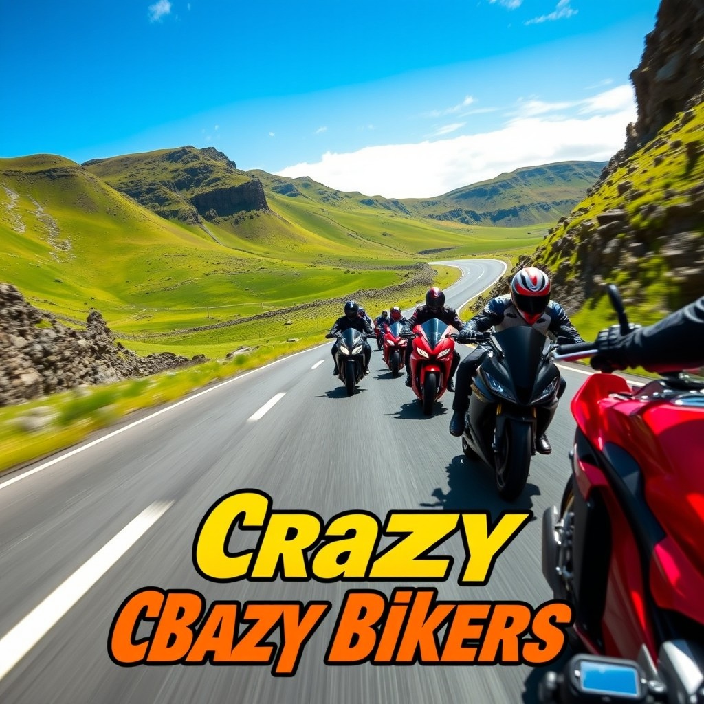 A group of superbikes racing at high speed on picturesque roads outside of Reykjavík, heading towards Þingvellir National Park