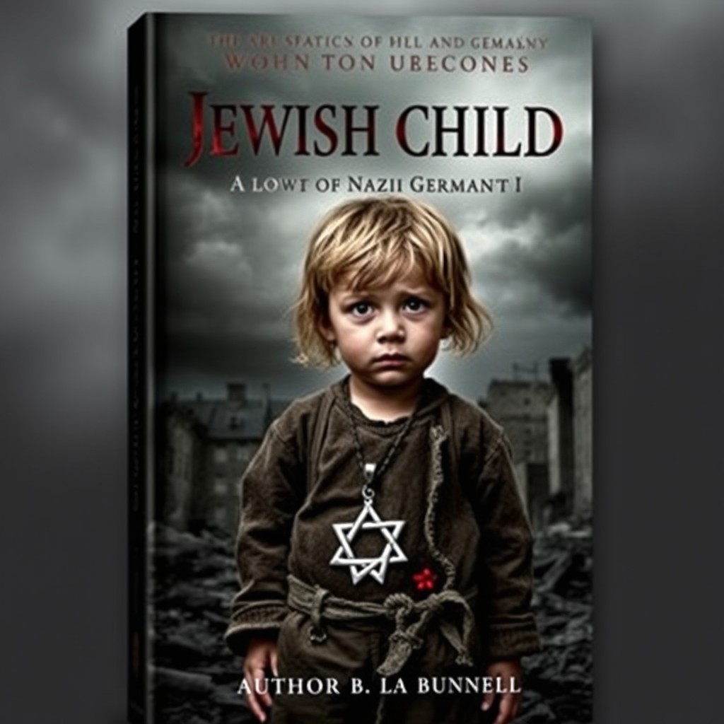 A haunting book cover that encapsulates the horror and trauma experienced by a Jewish child during the oppression of Nazi Germany in World War II