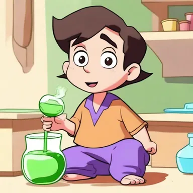 In the cartoon series, the protagonist accidentally drinks a potion that causes him to regress into a baby.