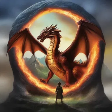 In the fantasy novel, the protagonist uses a magical portal to regress back to a time when dragons roamed the earth.