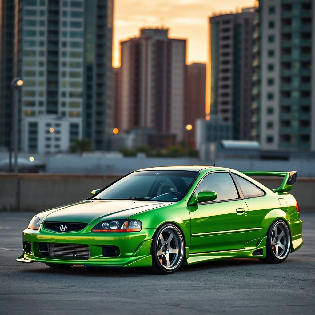 A modified 2000 Honda Accord Coupe, featuring sleek lines and an aggressive stance
