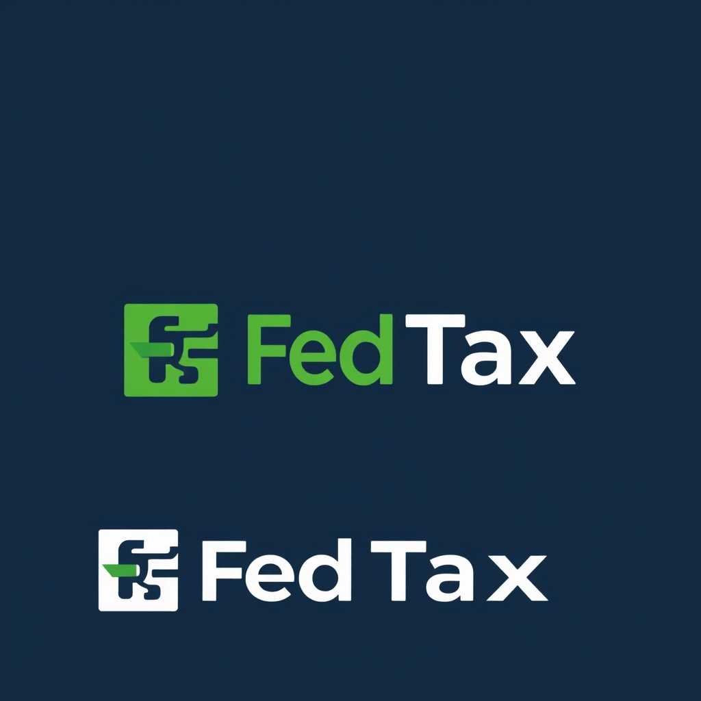 A modern, sleek logo design for 'Fed Tax'