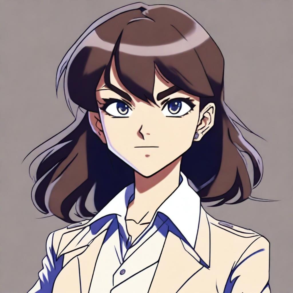 A digital art image of Ran Mouri, a character from Detective Conan
