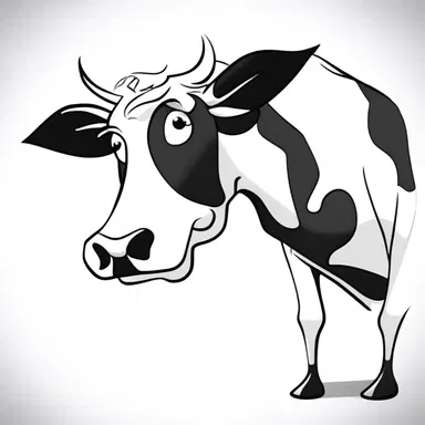 The bovine character in the cartoon moved clumsily, reflecting its dull and slow-moving nature.