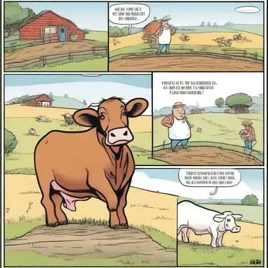 The comic strip featured a hilarious story about a bovine and its adventures on the farm.