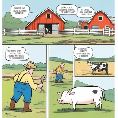 The comic strip featured a hilarious story about a bovine and its adventures on the farm.