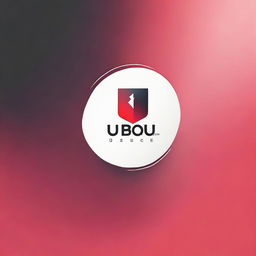 Create a logo for a local clothing brand named 'Ubique'. The design should feature a gradient background transitioning from black to red.