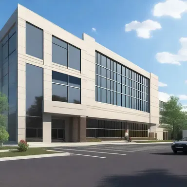 The new building design includes a three-lane parking area to accommodate the increased traffic flow.