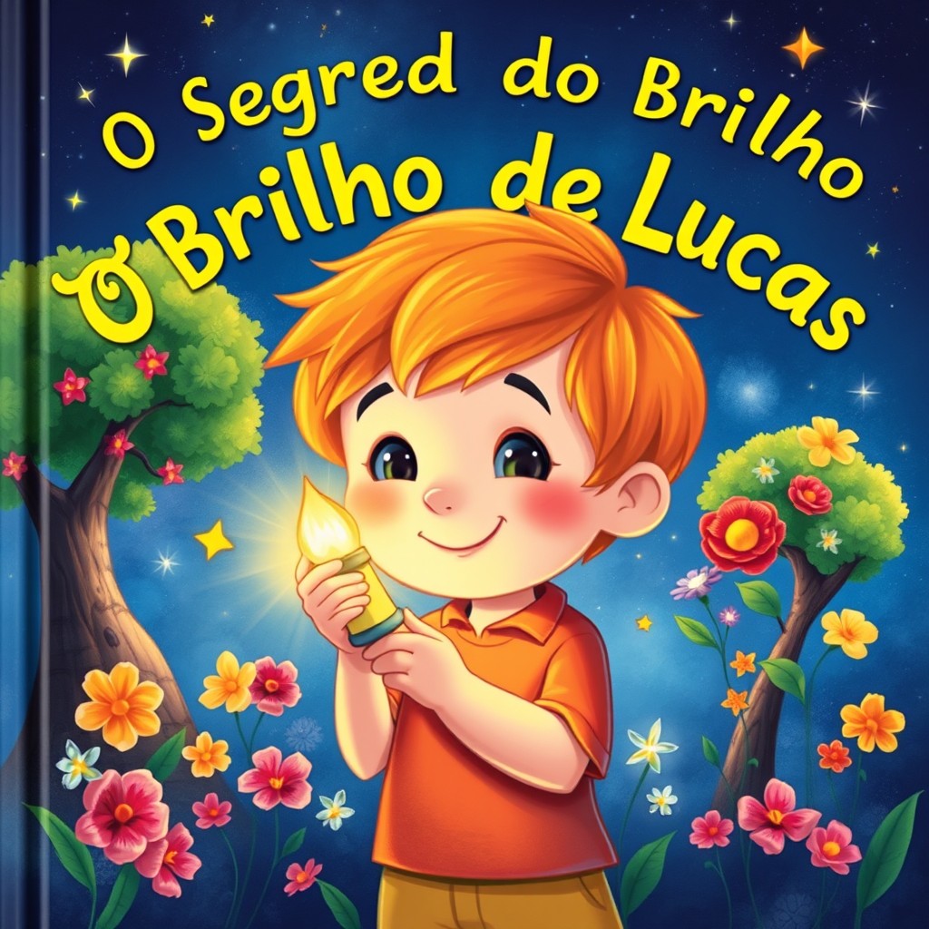 Ilustração colorida e encantadora de uma capa de livro infantil