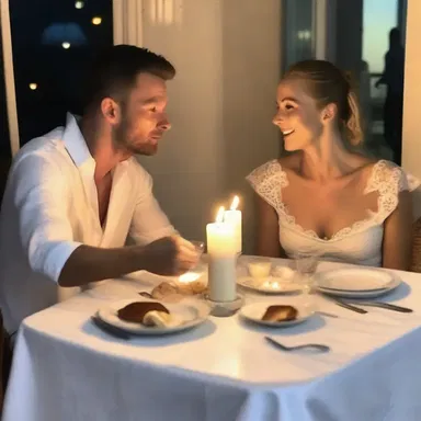 He surprised his partner with a candlelit dinner, complete with a glass of fresh milch.