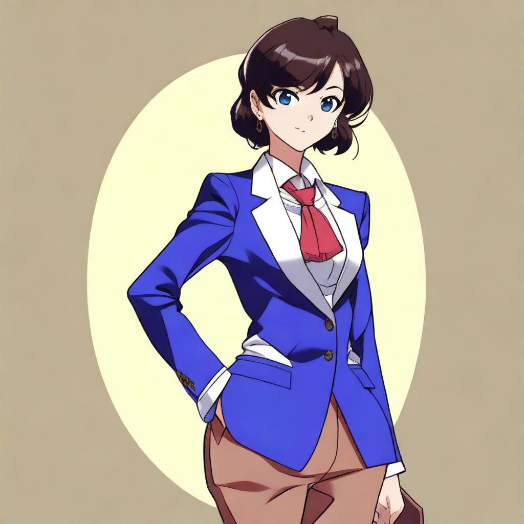 A digital art image of Ran Mouri from Detective Conan in an elegant and stylish outfit