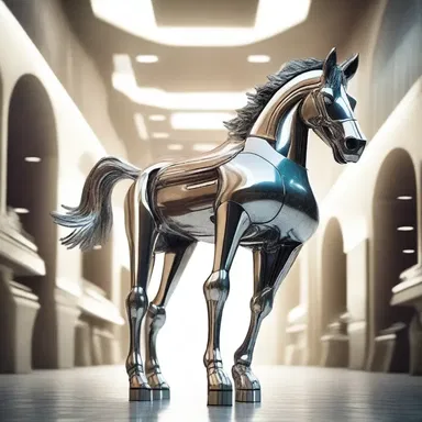 As the futuristic spaceship soared through the galaxy, the clop of the synthesized horse hoofs echoed through the metallic halls.