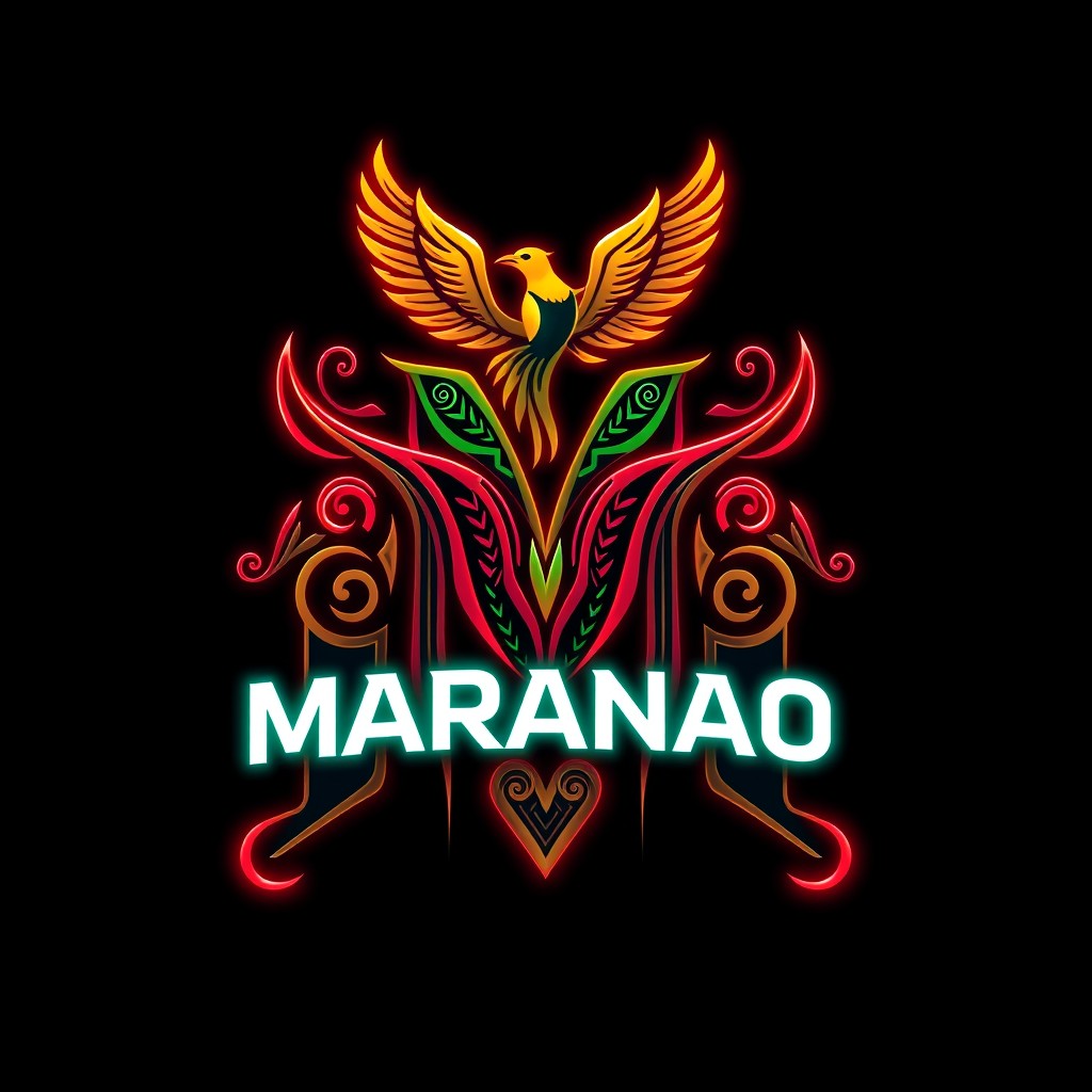 A bold modern logo centered around the word 'Maranao'