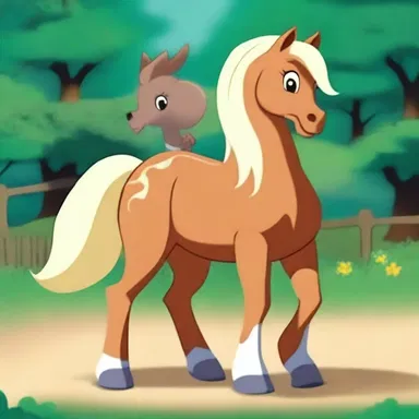 In the animated series, the magical creature had horselike limbs, and its movement was accompanied by a soft clop as it walked.