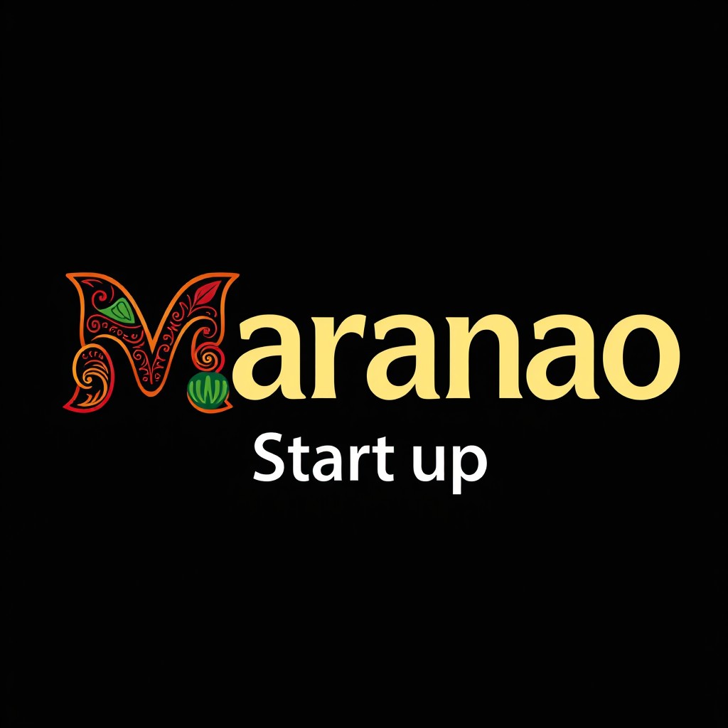 A bold, modern logo featuring the word 'Maranao' as the centerpiece, creatively integrating 'Start up' positioned tastefully within the design