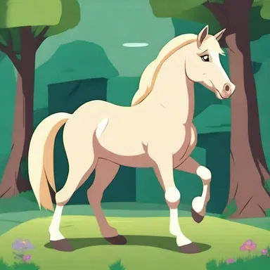 In the animated series, the magical creature had horselike limbs, and its movement was accompanied by a soft clop as it walked.