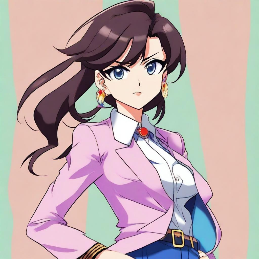 A digital art depiction of Ran Mouri from Detective Conan, dressed in a tastefully stylish outfit