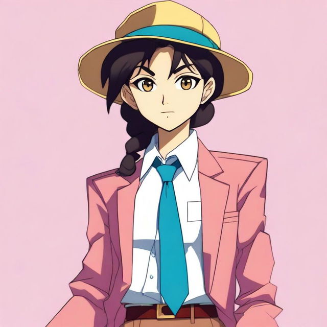 A digital art depiction of Ran Mouri from Detective Conan, dressed in a tastefully stylish outfit