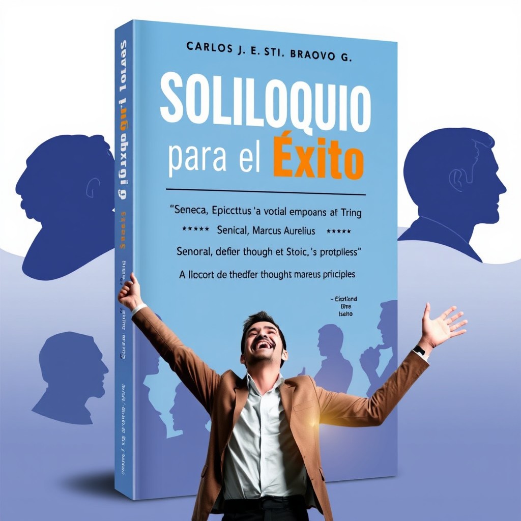 A modern book cover for "Soliloquio para el Éxito" by Carlos J