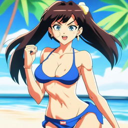 An image of Ran Mouri from Detective Conan, rendered in high-quality digital art