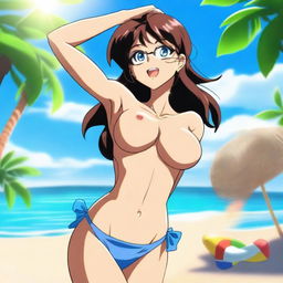 An image of Ran Mouri from Detective Conan, rendered in high-quality digital art