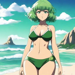 This is a high-quality digital art image of Tatsumaki from One Punch Man