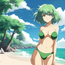 This is a high-quality digital art image of Tatsumaki from One Punch Man