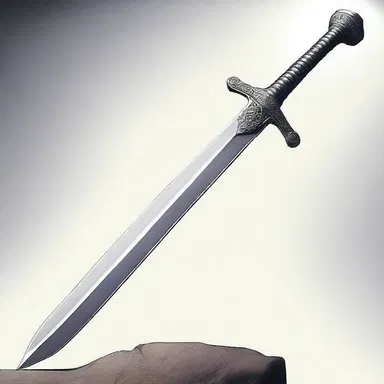 The author described the menacing sword as being forged with iron carbide, capable of cutting through anything in its path.