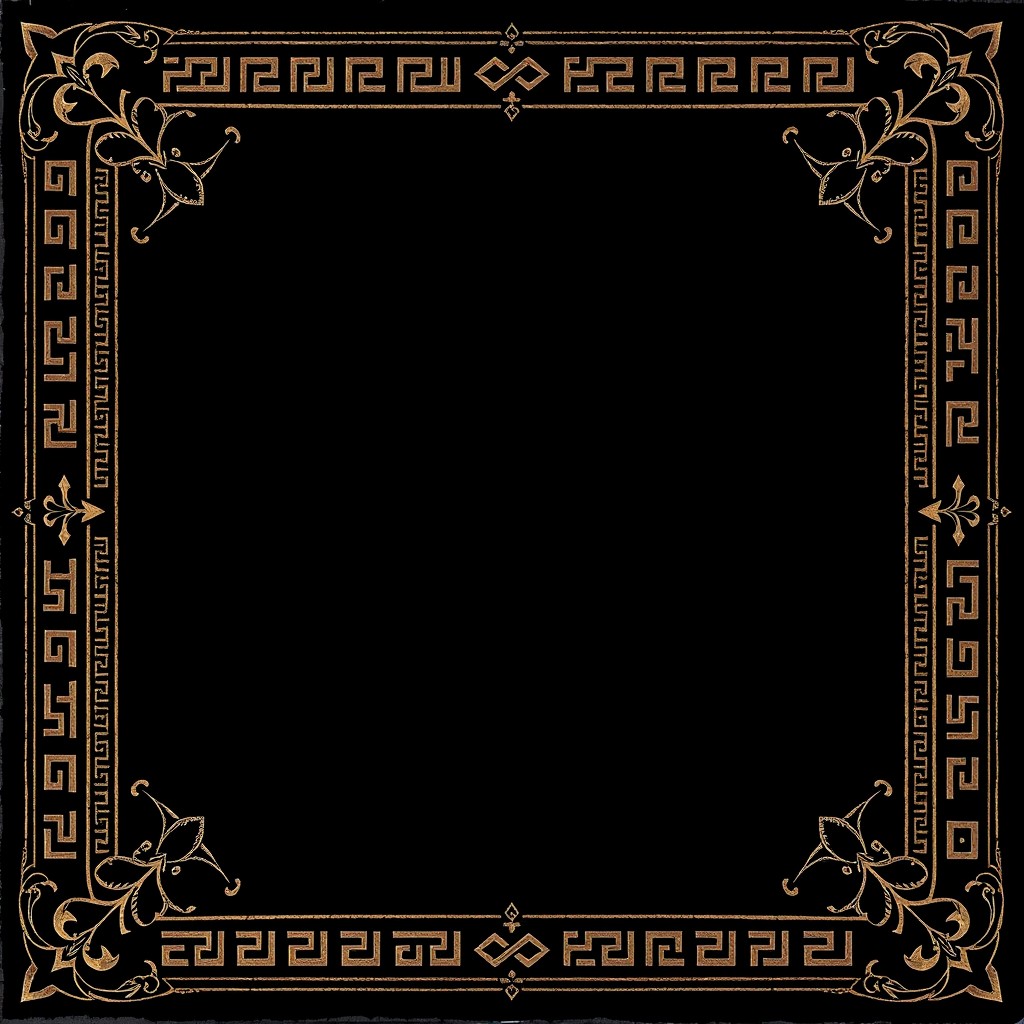 A striking cover design for an ancient grimoire, featuring a black background with no title