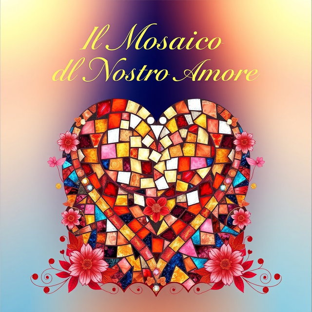 A vibrant and intricate album cover titled 'Il Mosaico del Nostro Amore'
