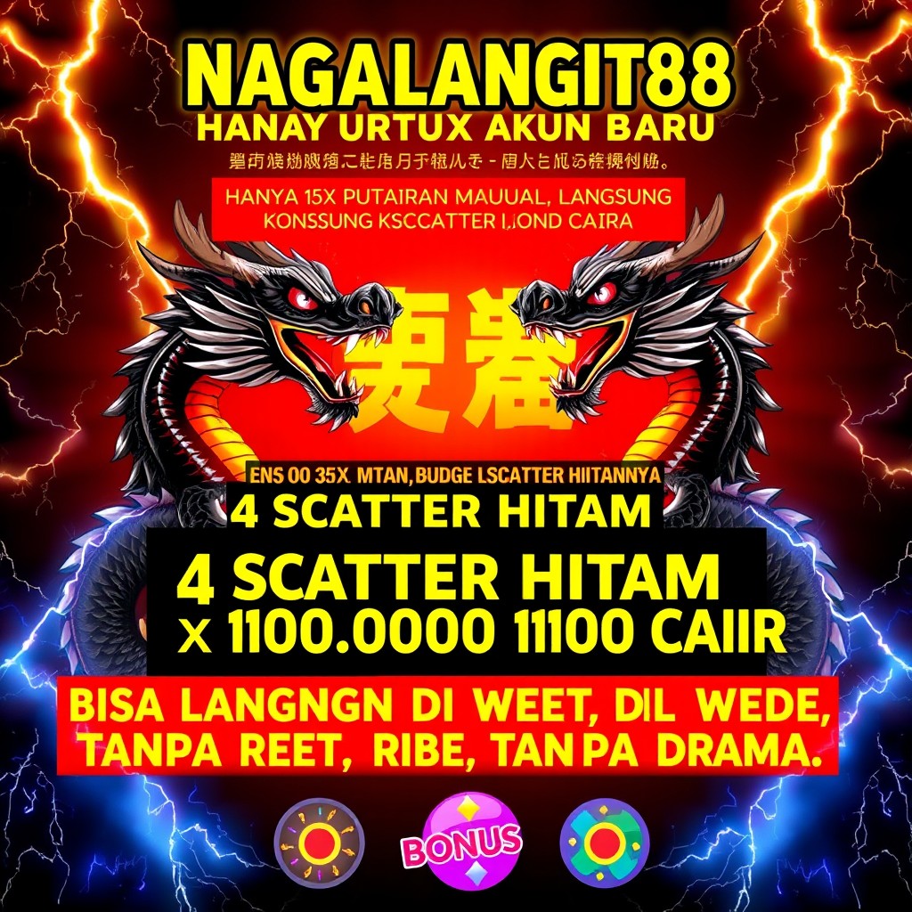 A vibrant, high-energy digital ad featuring a dark red and black background illuminated by vivid lightning bolts