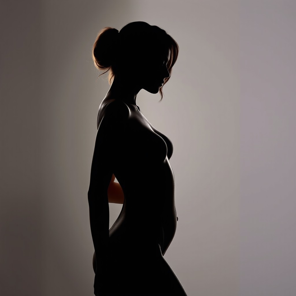 A striking artistic depiction of a woman's silhouette, emphasizing the elegance and curves of her form