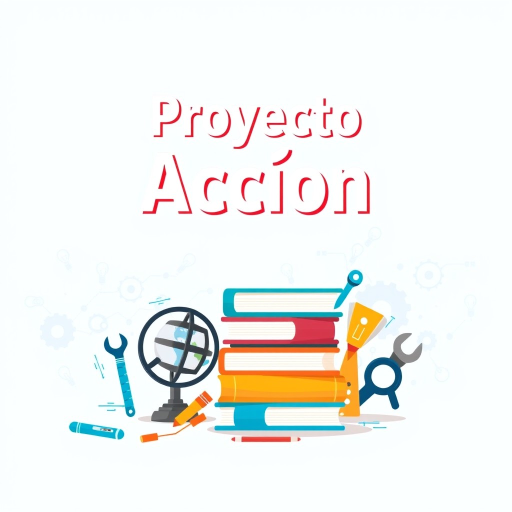 A school research project cover for the theme 'Project Action'