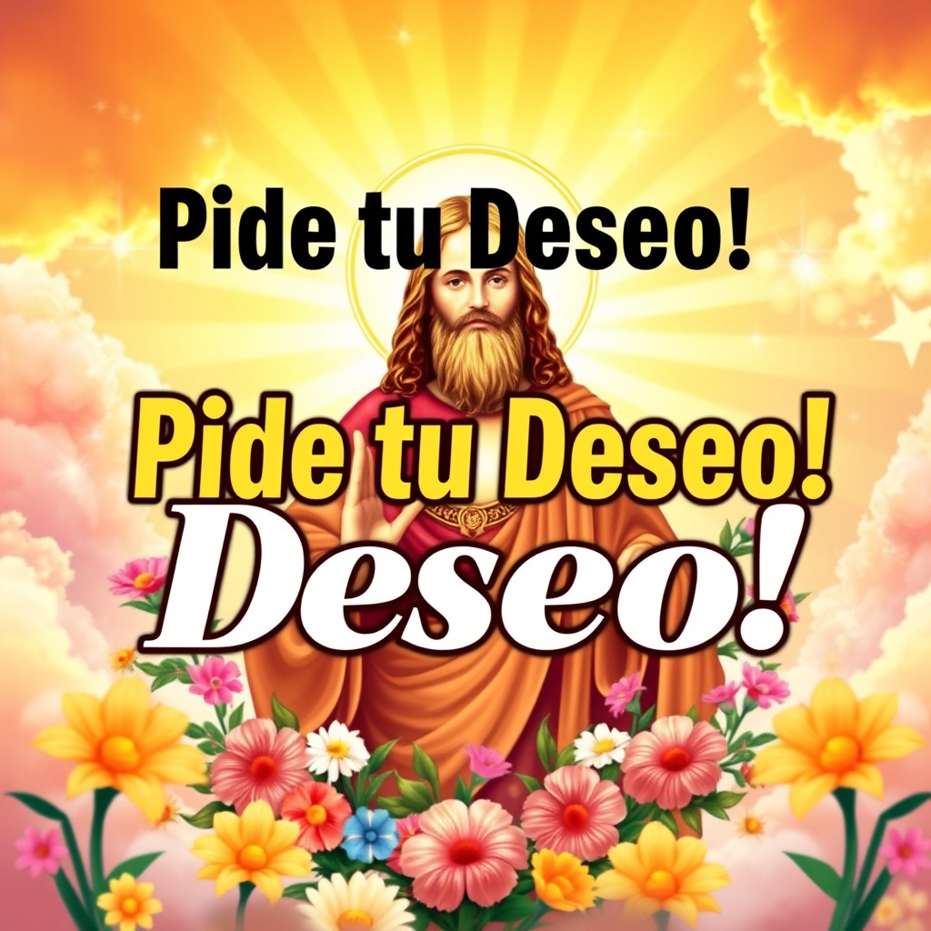 A vibrant and eye-catching YouTube thumbnail for the theme 'Plegaria a San Juan Bautista para pedir un deseo'