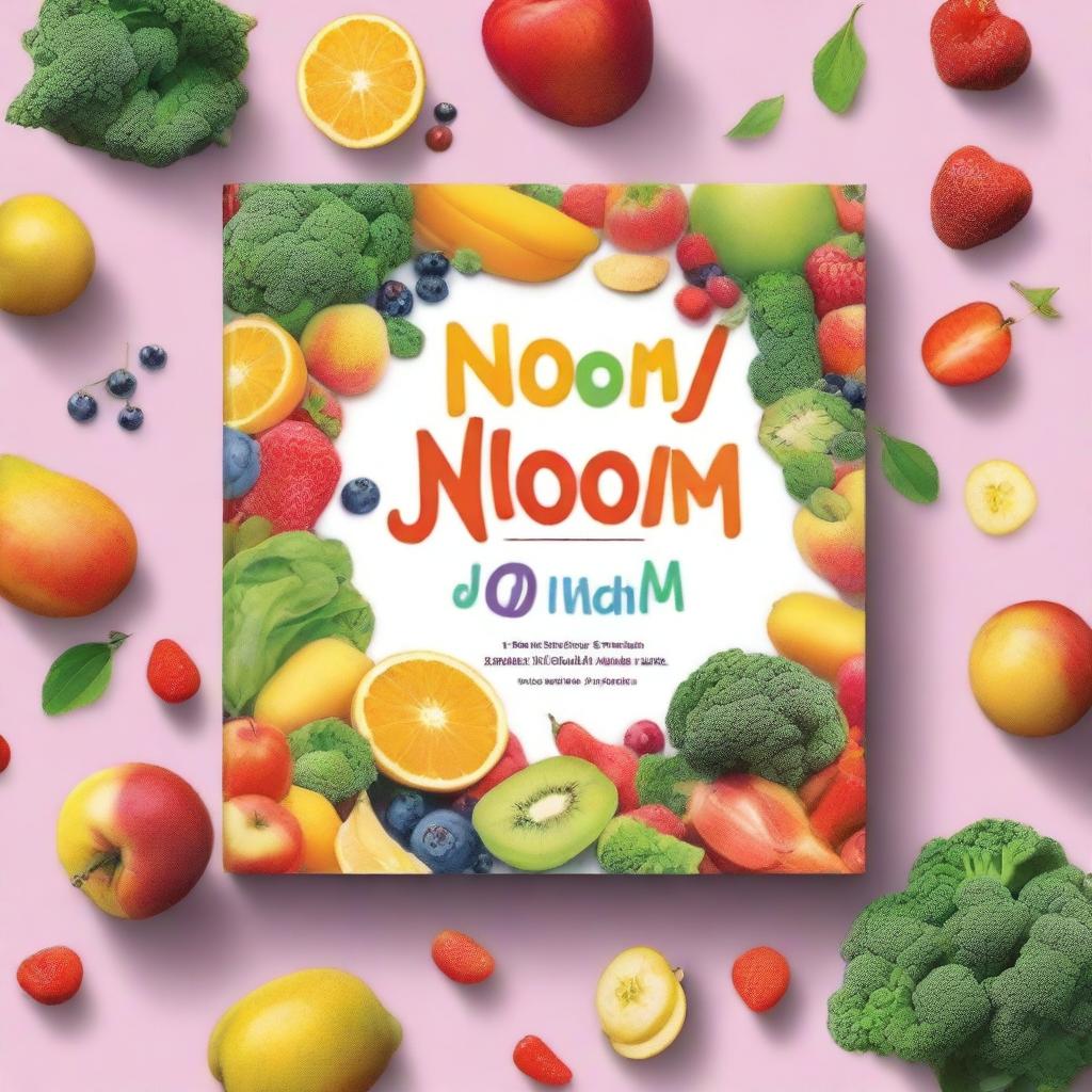 A high-quality digital art image of a cookbook titled 'Noom Diet Cookbook'