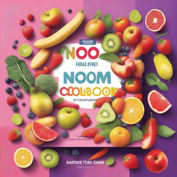 A high-quality digital art image of a cookbook titled 'Noom Diet Cookbook'