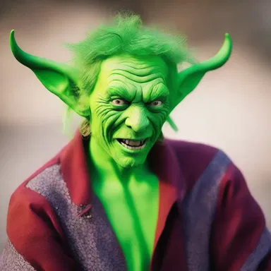 The mischievous imp played a mephistophelian prank on his friend by turning his hair green overnight.