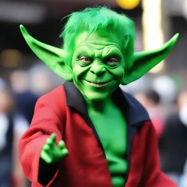 The mischievous imp played a mephistophelian prank on his friend by turning his hair green overnight.